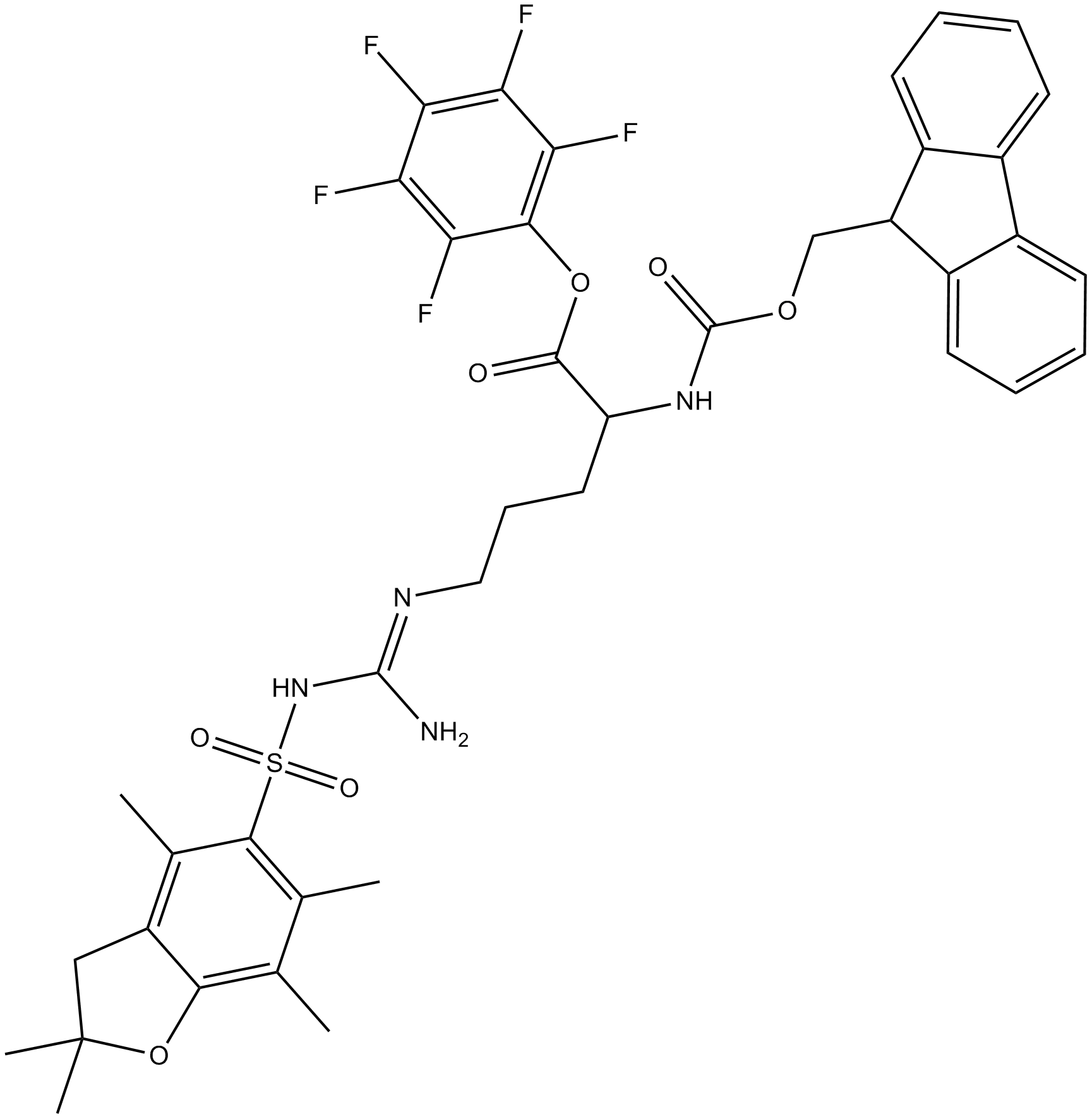 Fmoc-Arg(Pbf)-OPfp  Chemical Structure