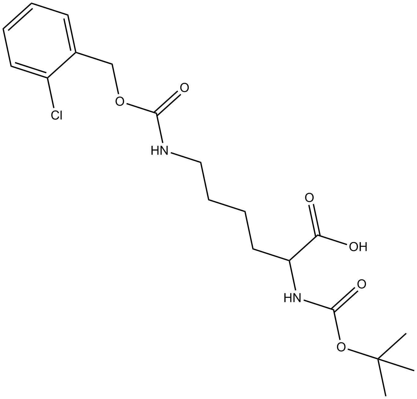 Boc-D-Lys(2-Cl-Z)-OH  Chemical Structure