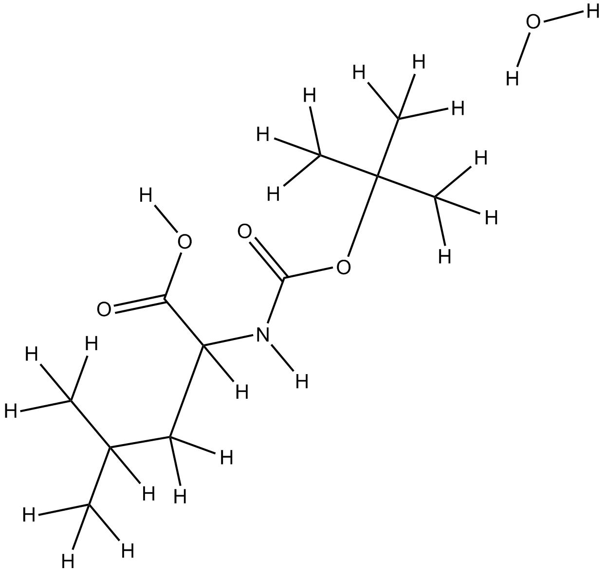 Boc-DL-Leu-OH.H2O  Chemical Structure