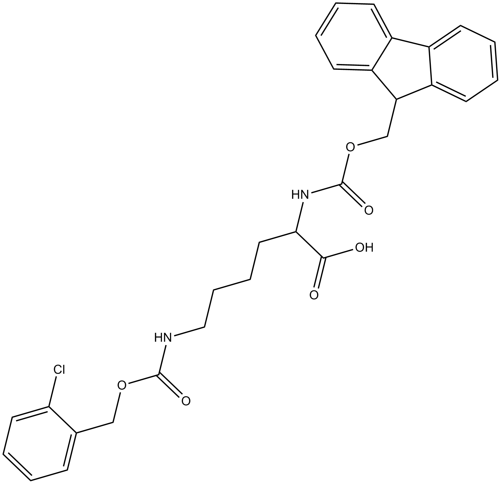 Fmoc-Lys(2-Cl-Z)-OH 化学構造