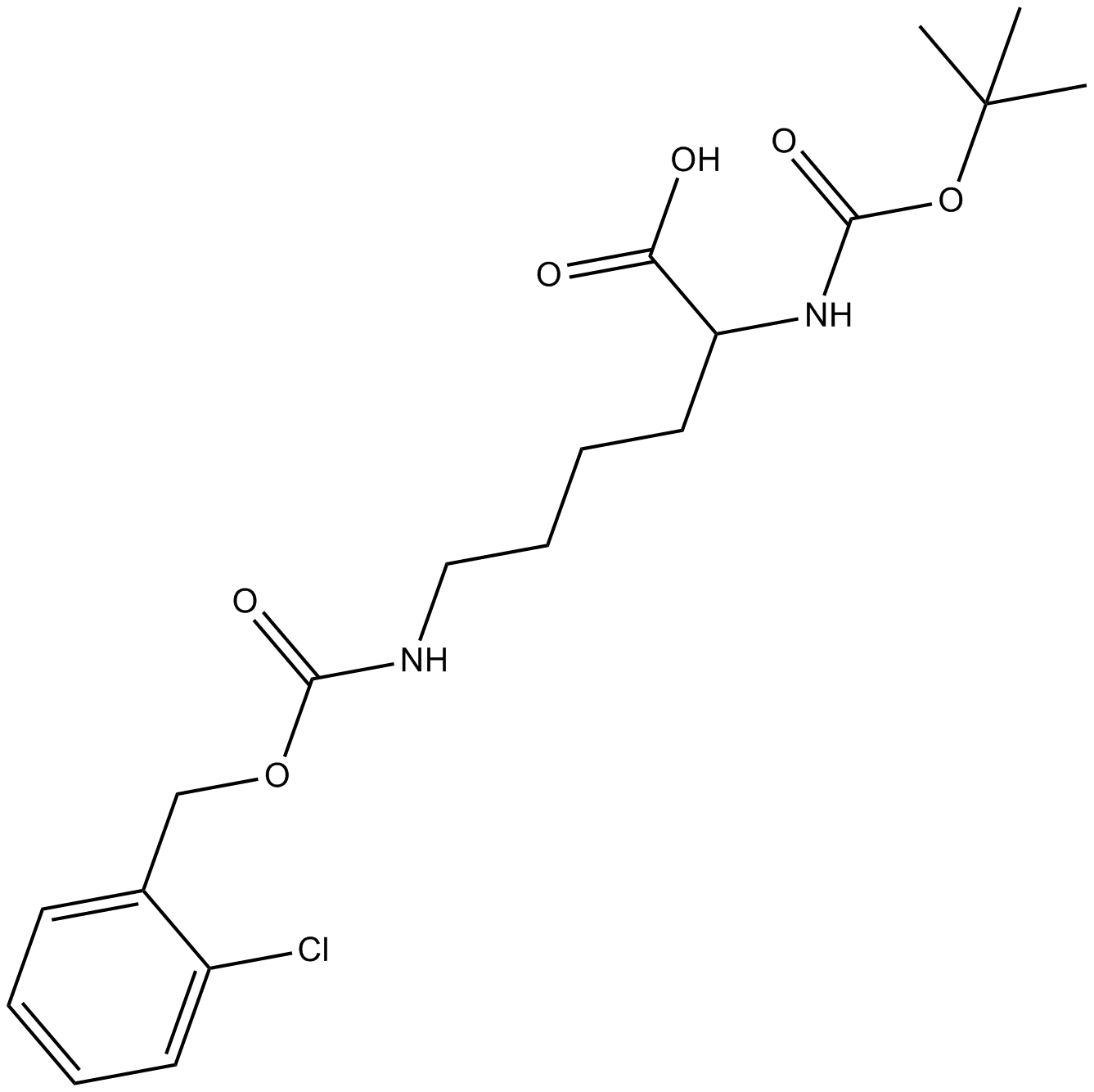 Boc-Lys(2-Cl-Z)-OH التركيب الكيميائي