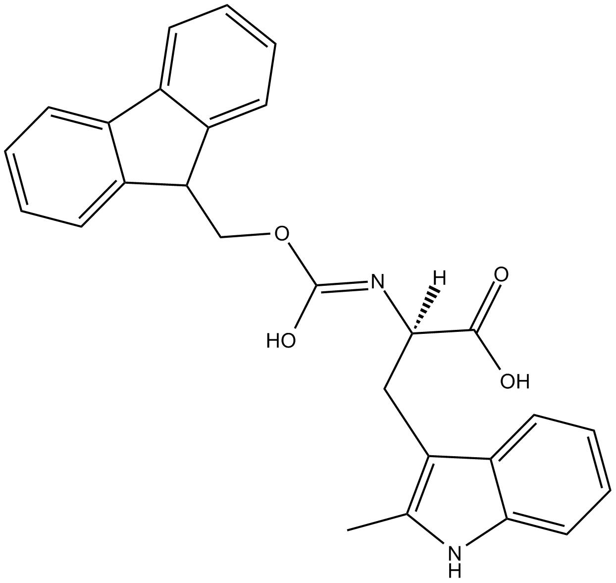 Fmoc-D-2-Me-Trp 化学構造
