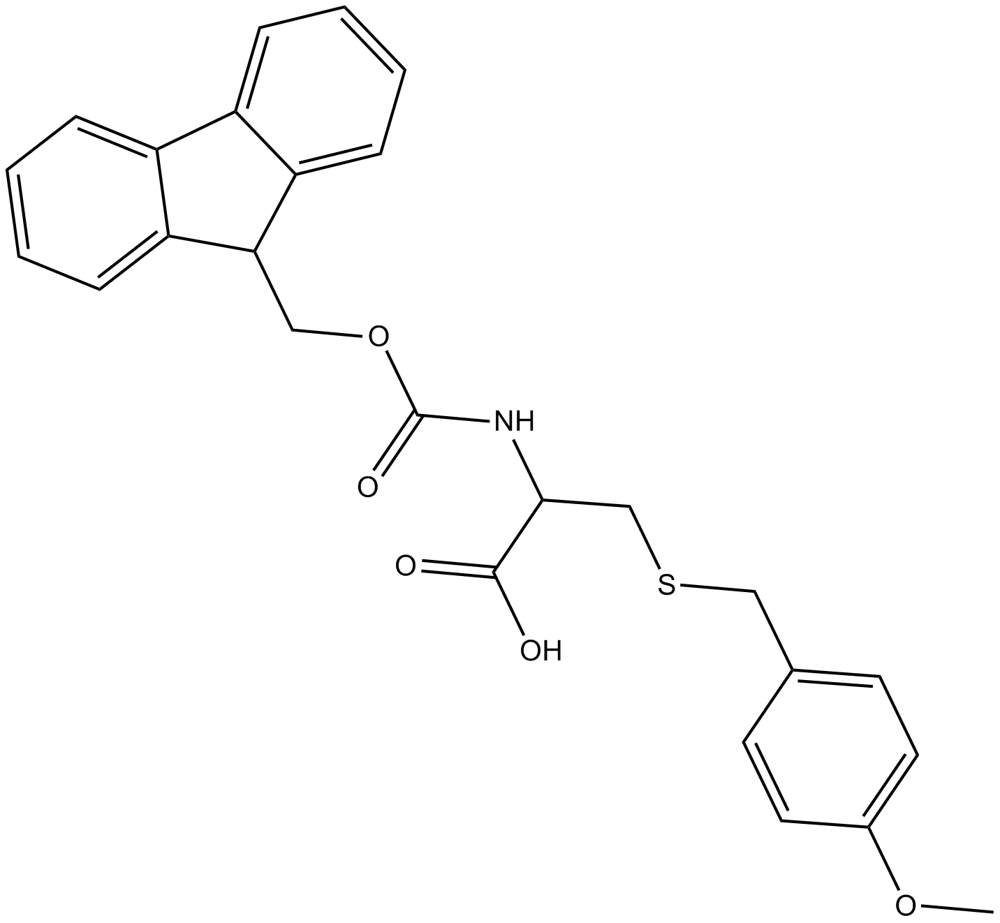 Fmoc-Cys(pMeOBzl)-OH التركيب الكيميائي