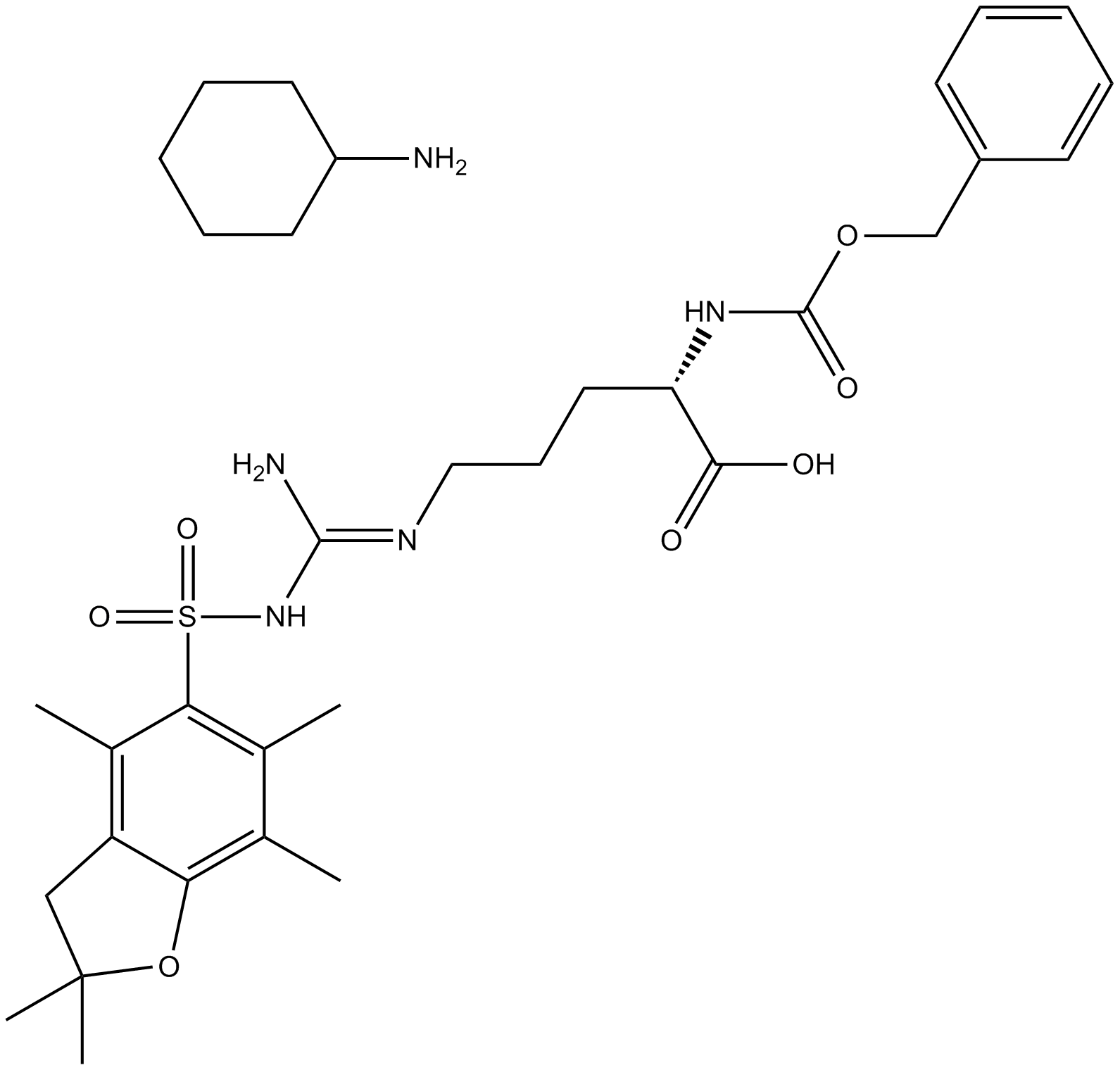 Z-Arg(Pbf)-OH·CHA Chemische Struktur