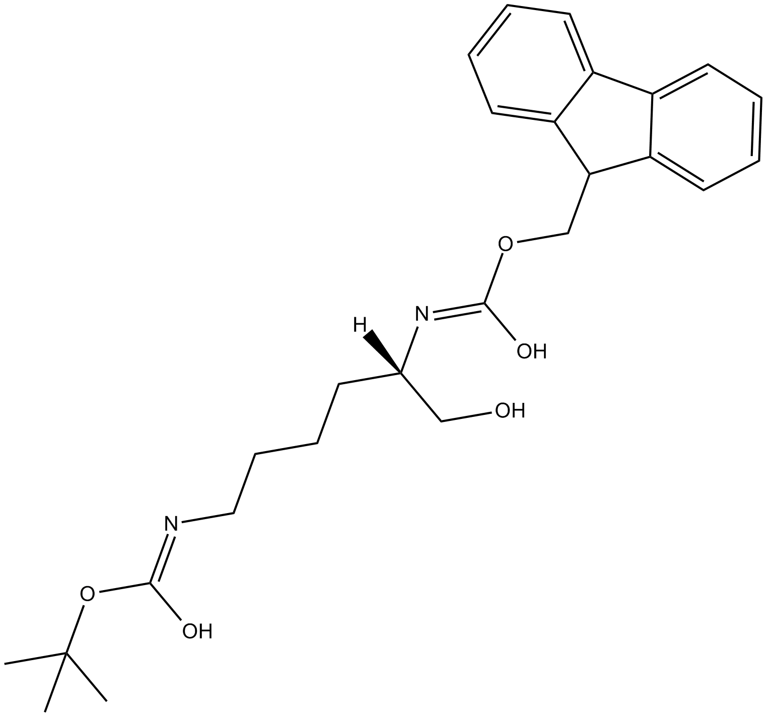 Fmoc-Lys(Boc)-ol 化学構造