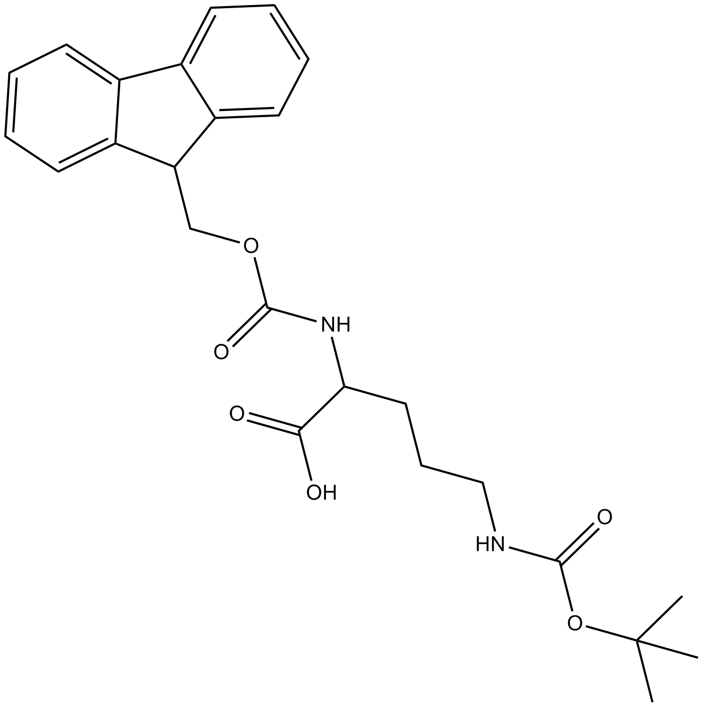 Fmoc-Orn(Boc)-OH 化学構造