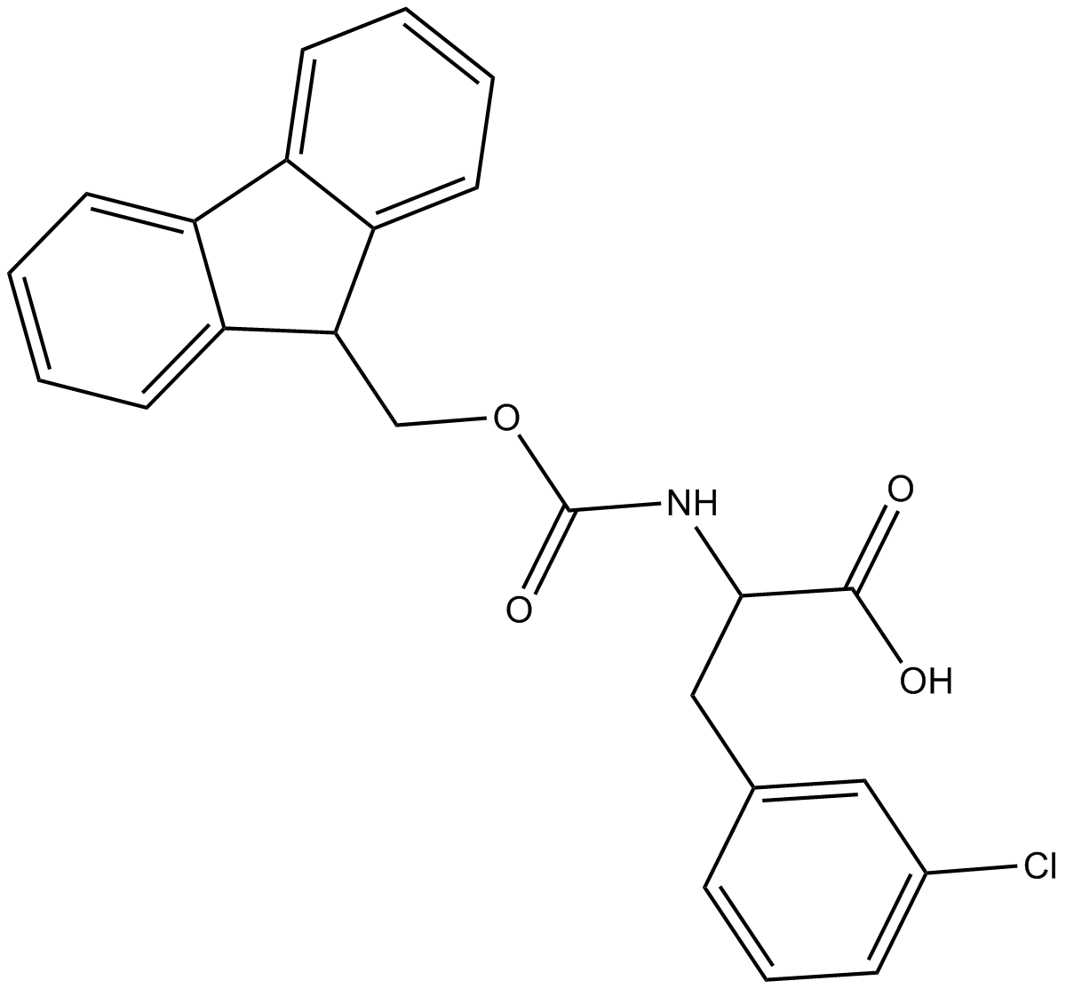Fmoc-D-Phe(3-Cl)-OH التركيب الكيميائي