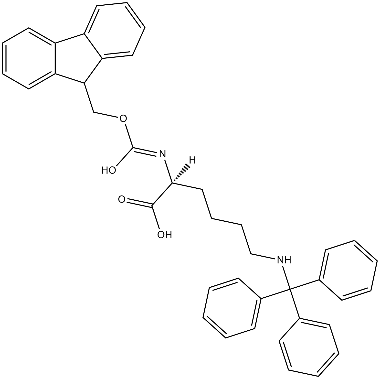 Fmoc-Lys(Trt)-OH  Chemical Structure