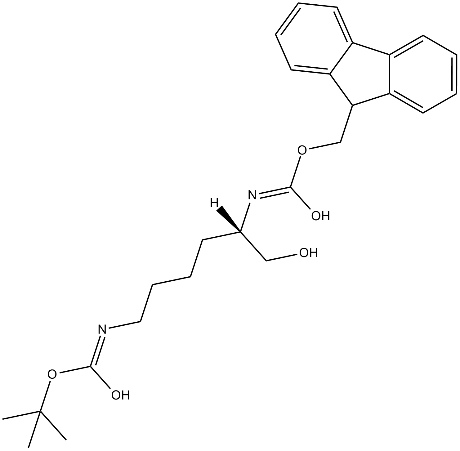 Fmoc-Lysinol(Boc) 化学構造