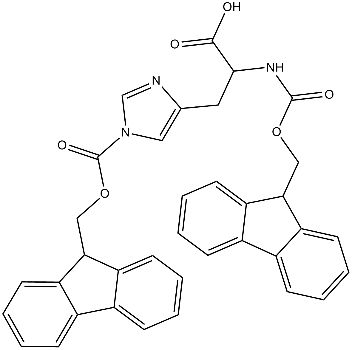 Fmoc-His(Fmoc)-OH  Chemical Structure