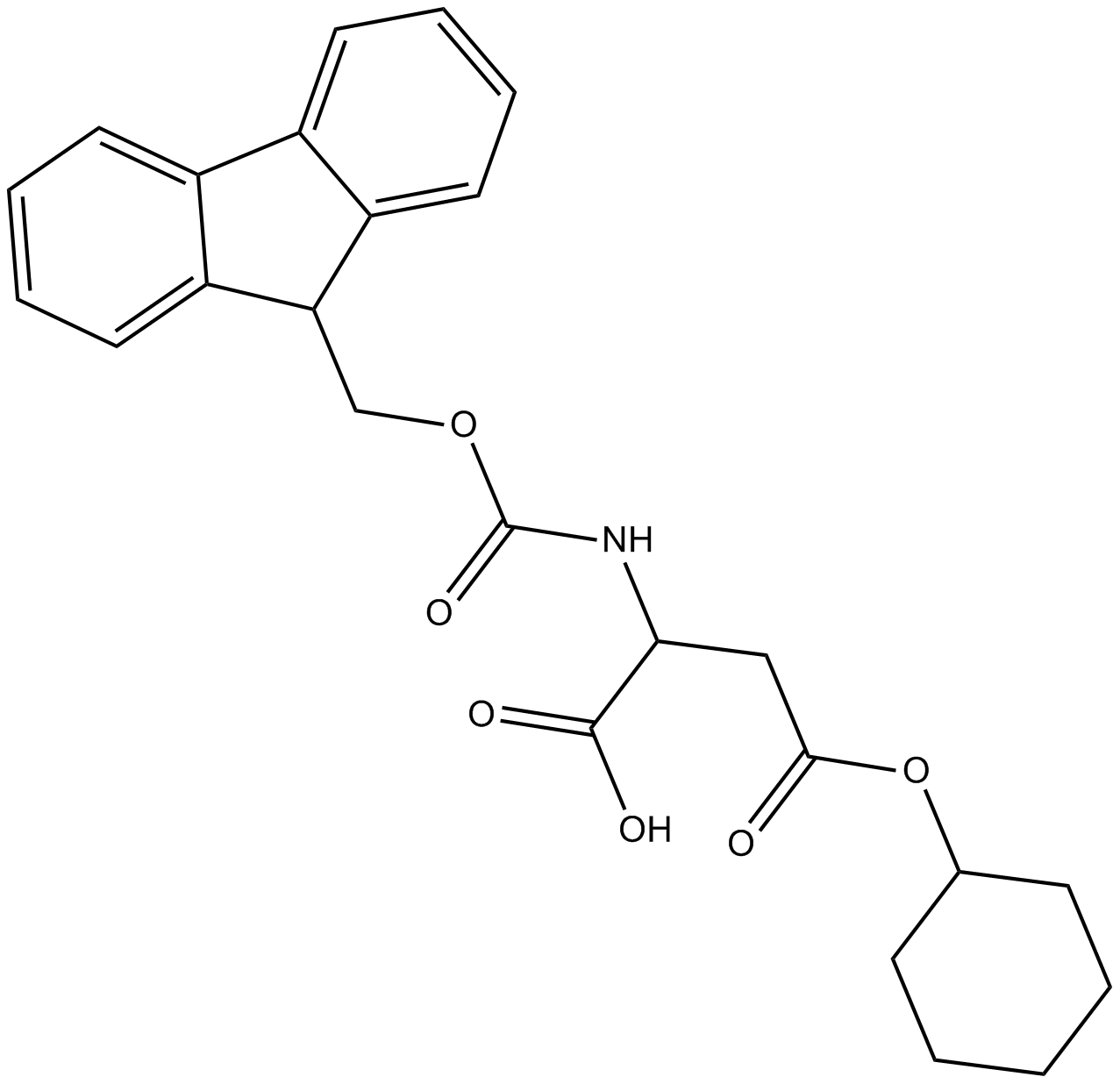 Fmoc-Asp(OcHex)-OH التركيب الكيميائي