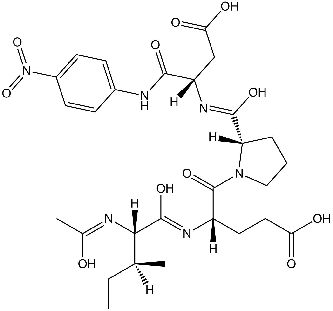 Ac-Ile-Glu-Pro-Asp-pNA Chemische Struktur