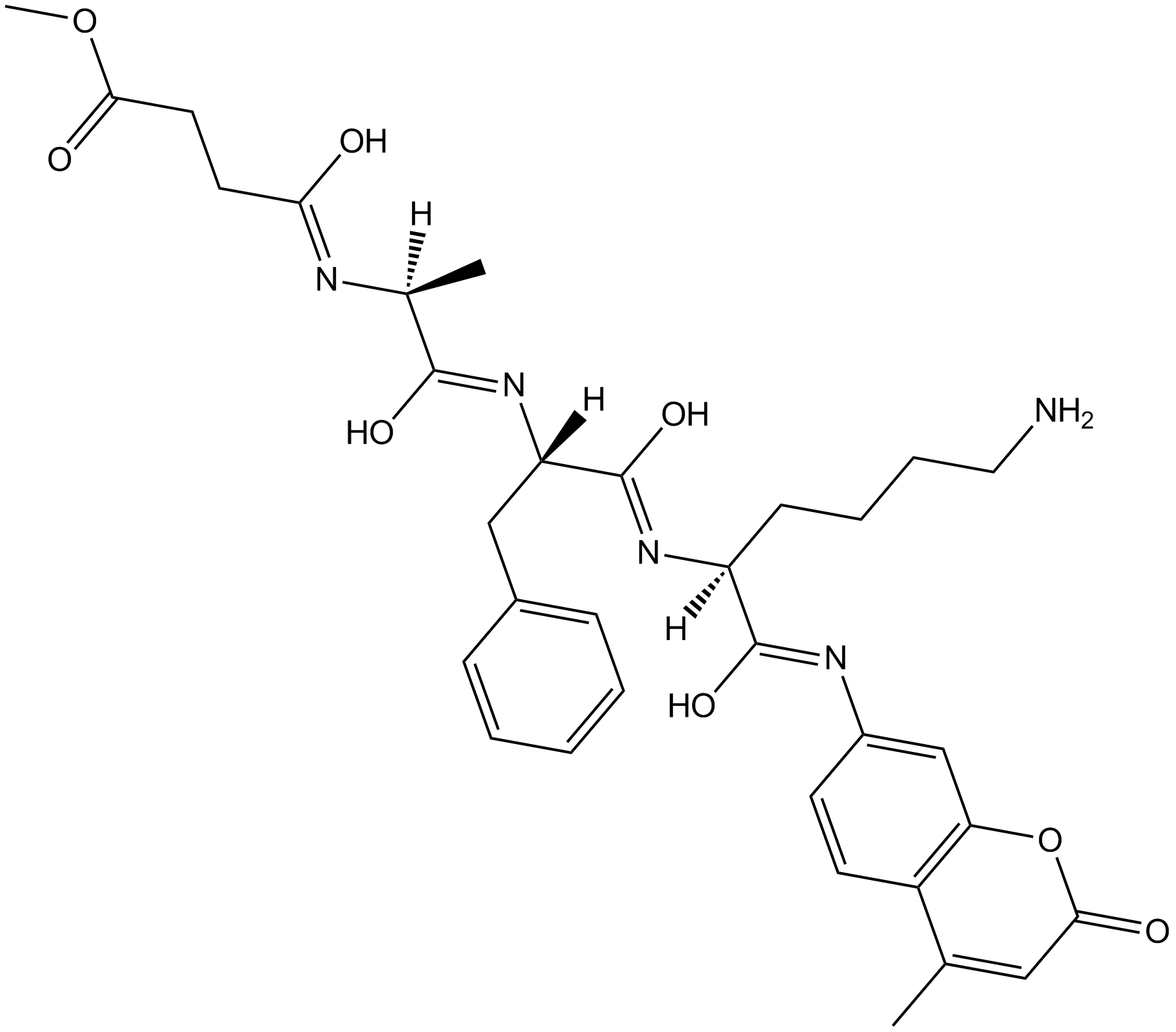 MeOSuc-Ala-Phe-Lys-AMC Chemische Struktur