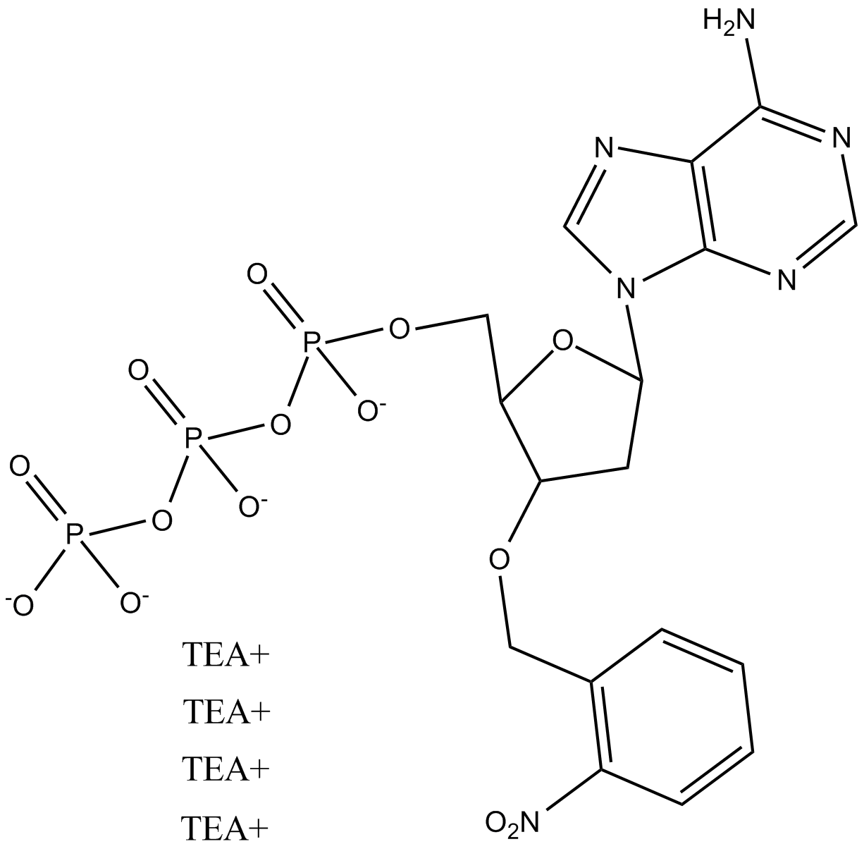 3'-O-(2-nitrobenzyl)-2'-dATP  Chemical Structure