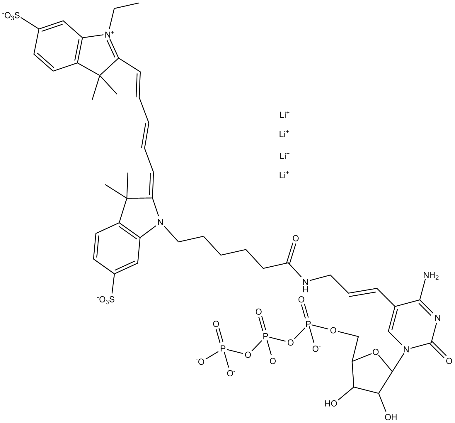 Cyanine 5-AA-CTP  Chemical Structure