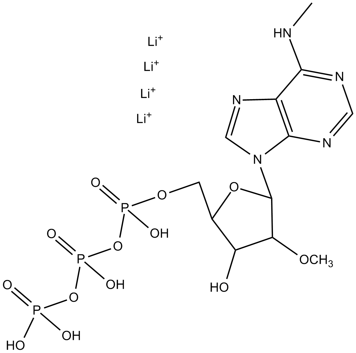 2'-O-Methyl-N6-Methyl-ATP  Chemical Structure