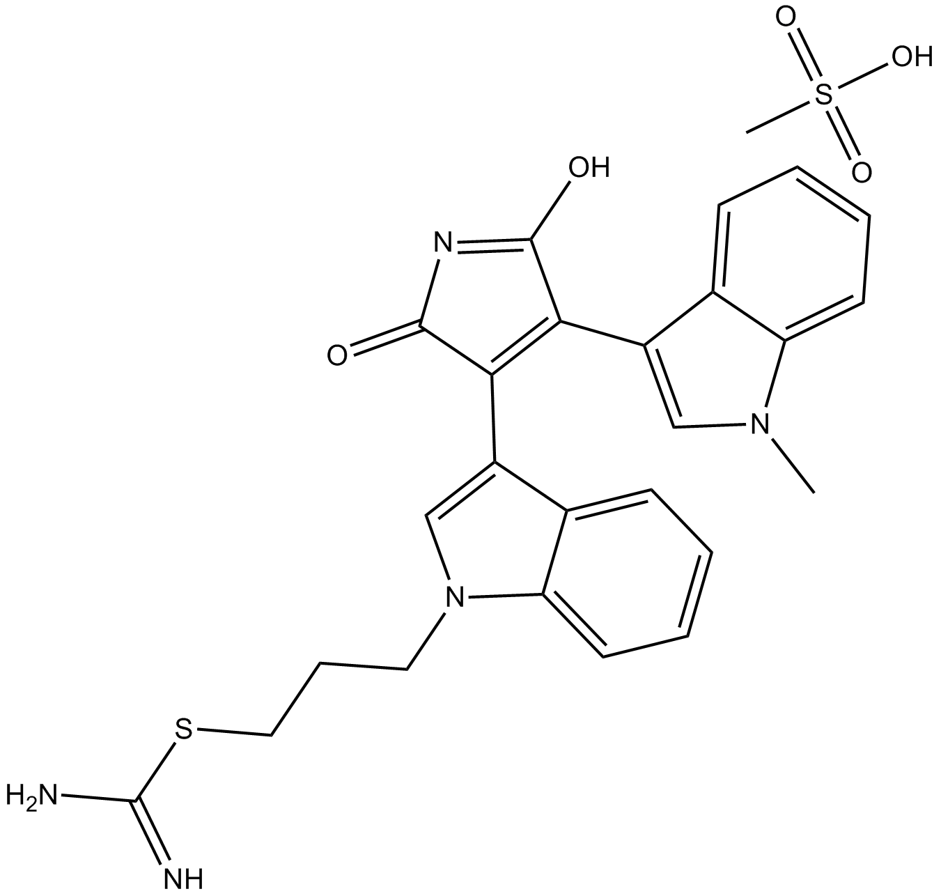 Ro 31-8220 methanesulfonate Chemische Struktur