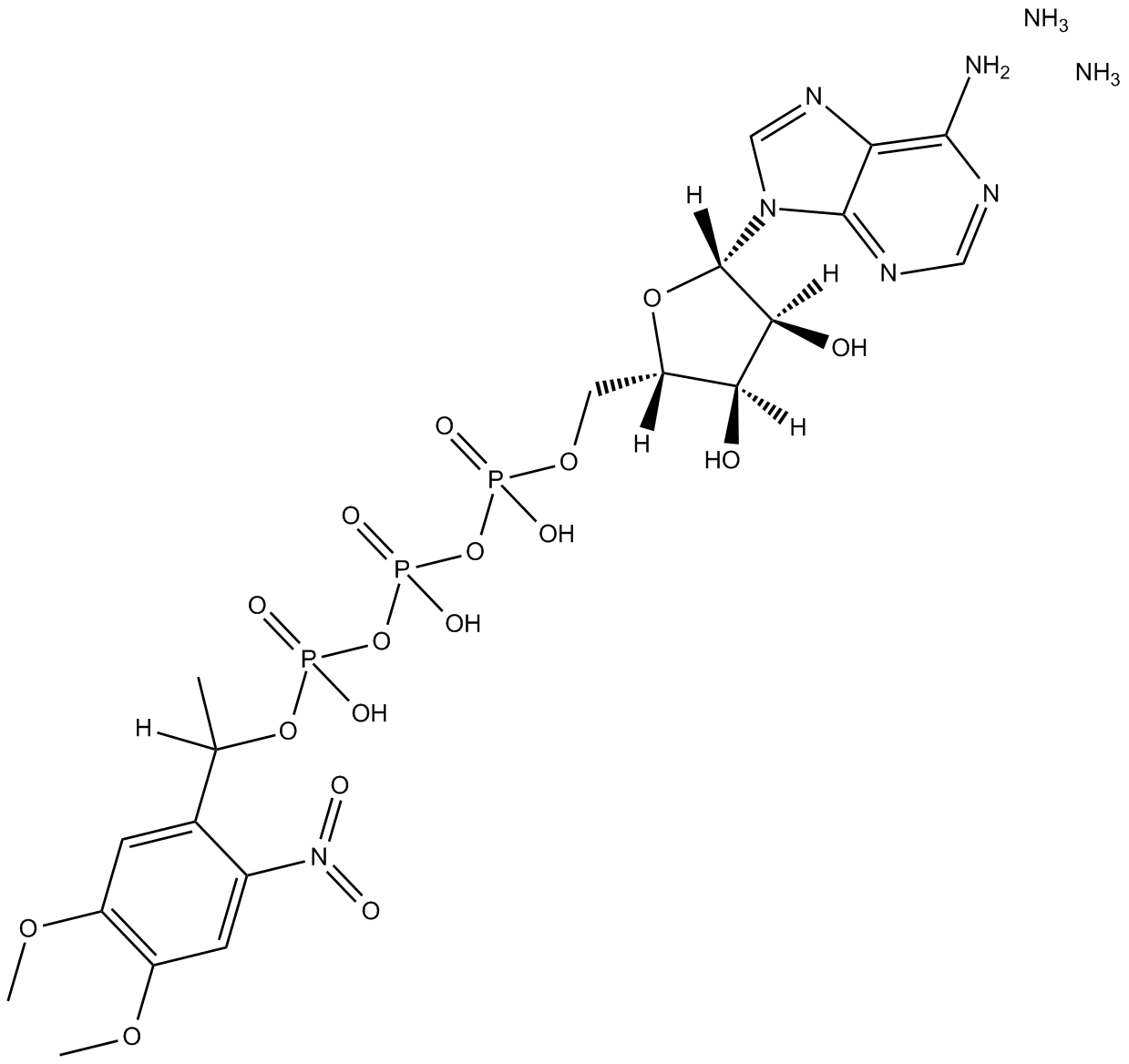 DMNPE-caged ATP diammonium salt Chemische Struktur