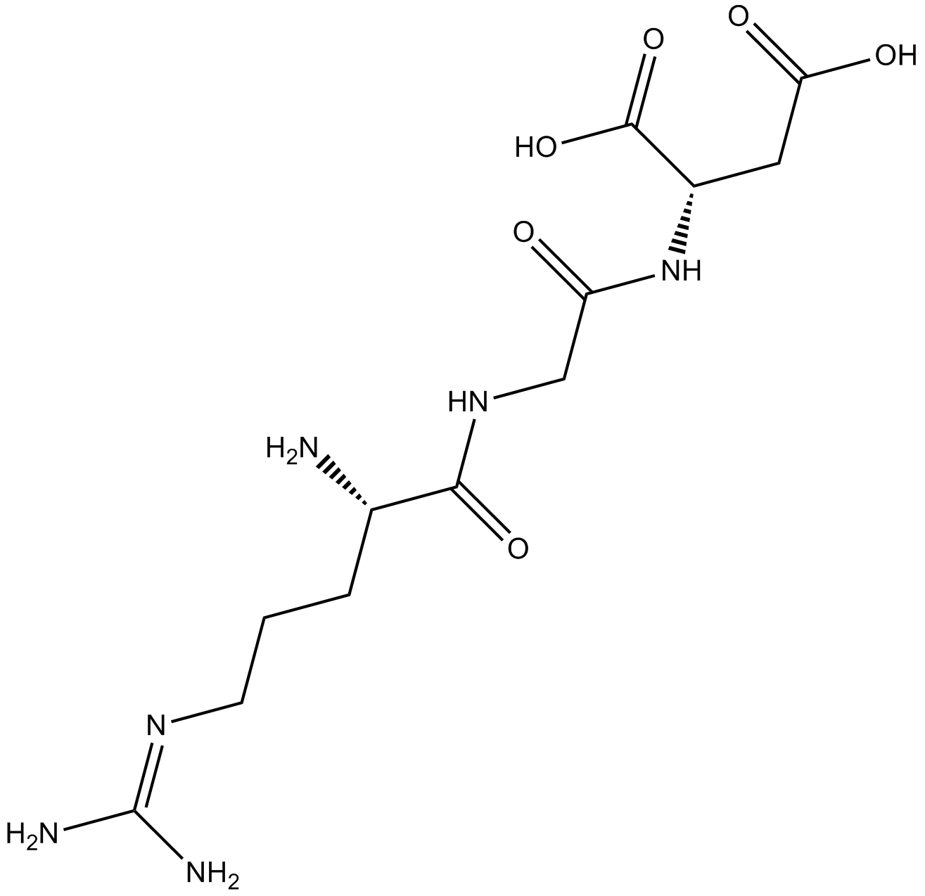 RGD (Arg-Gly-Asp) Peptides  Chemical Structure