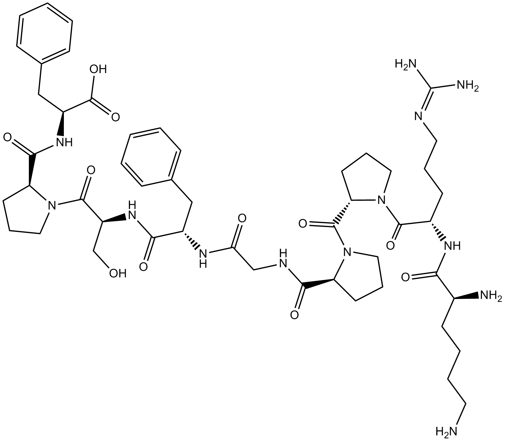 Lys-[Des-Arg9]Bradykinin 化学構造