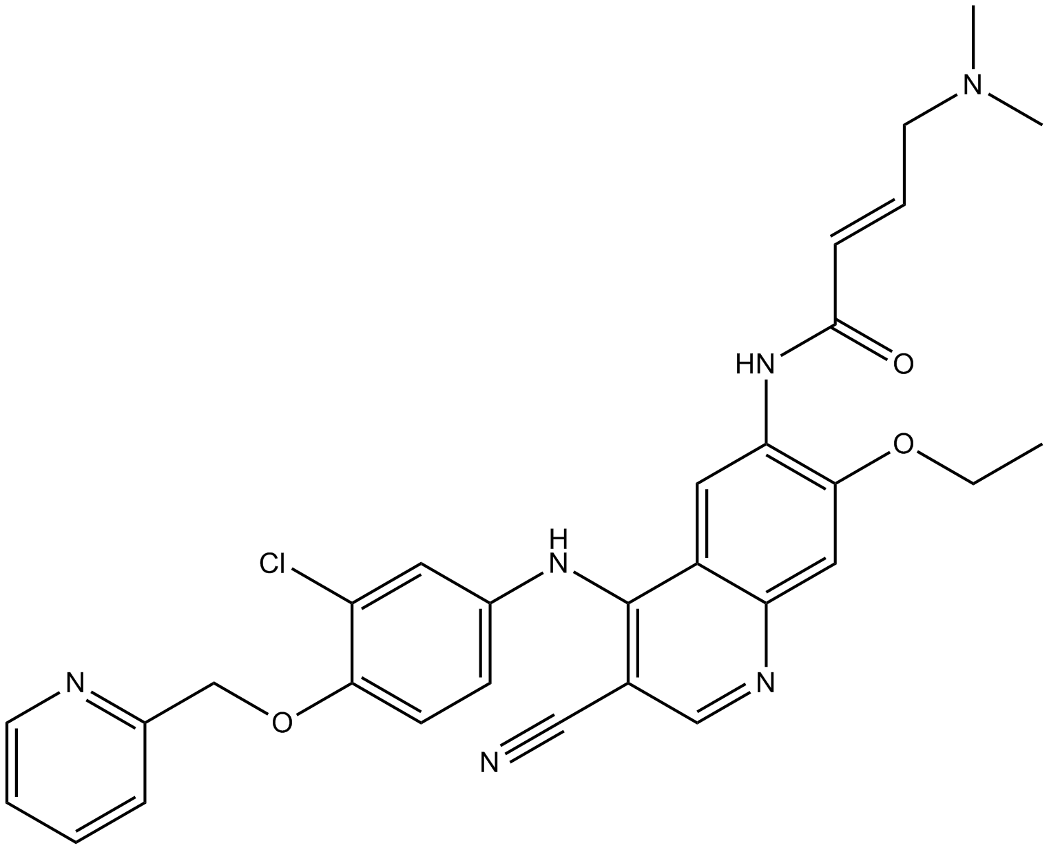 Neratinib (HKI-272)  Chemical Structure