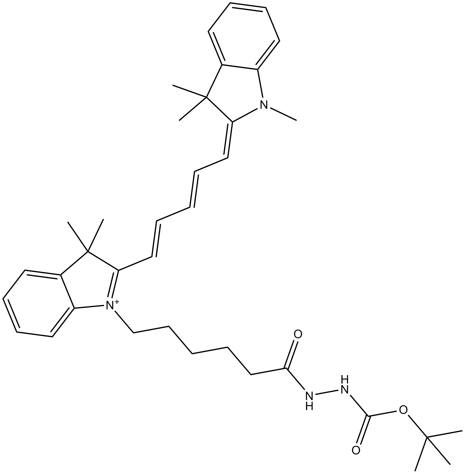 Cy5 Boc-hydrazide (non-sulfonated) Chemical Structure