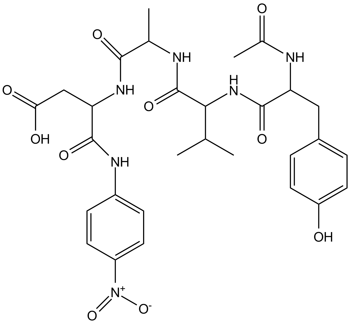 Ac-YVAD-pNA التركيب الكيميائي