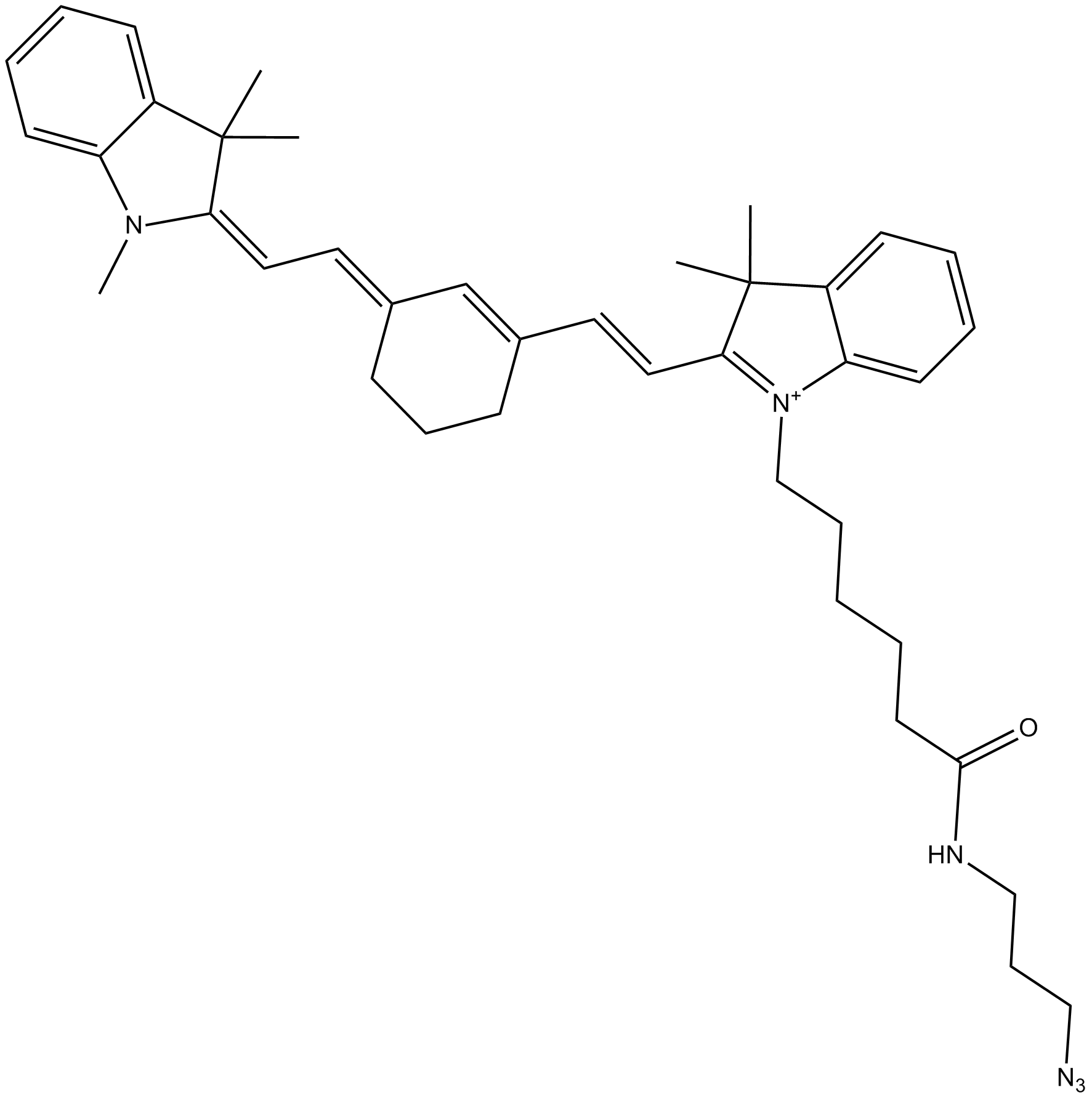 Cy7 azide (non-sulfonated) 化学構造