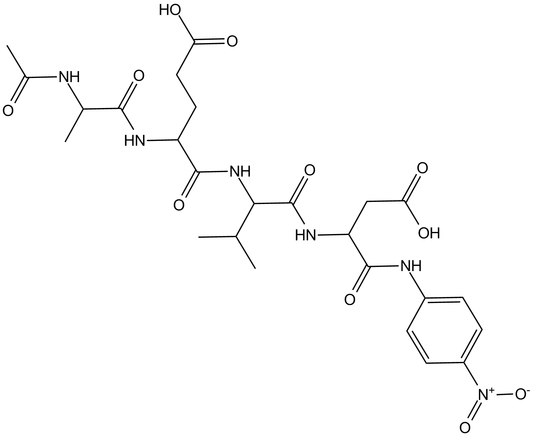 Ac-AEVD-pNA 化学構造