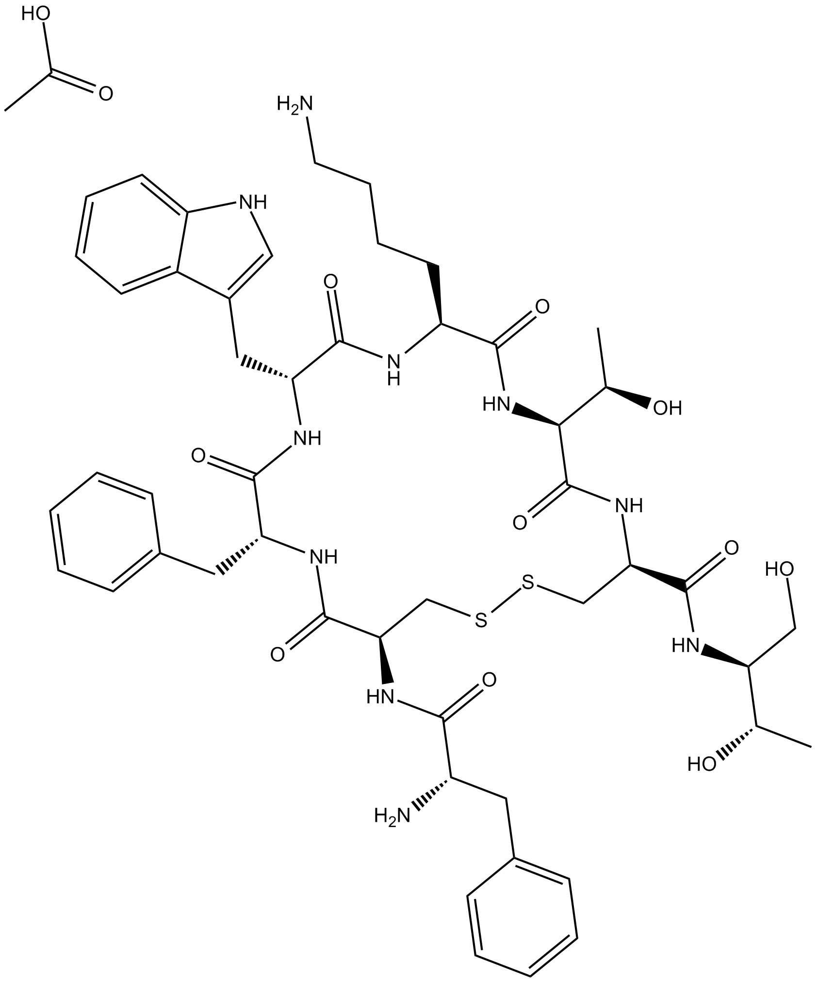 Octreotide acetate  Chemical Structure