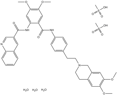 Tariquidar methanesulfonate, hydrate  Chemical Structure