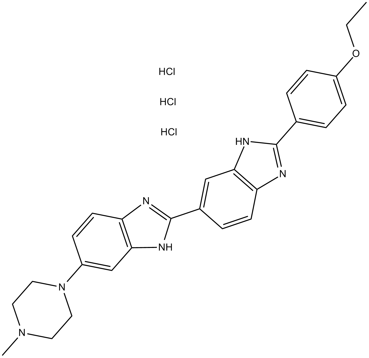 Hoechst 33342 trihydrochloride  Chemical Structure