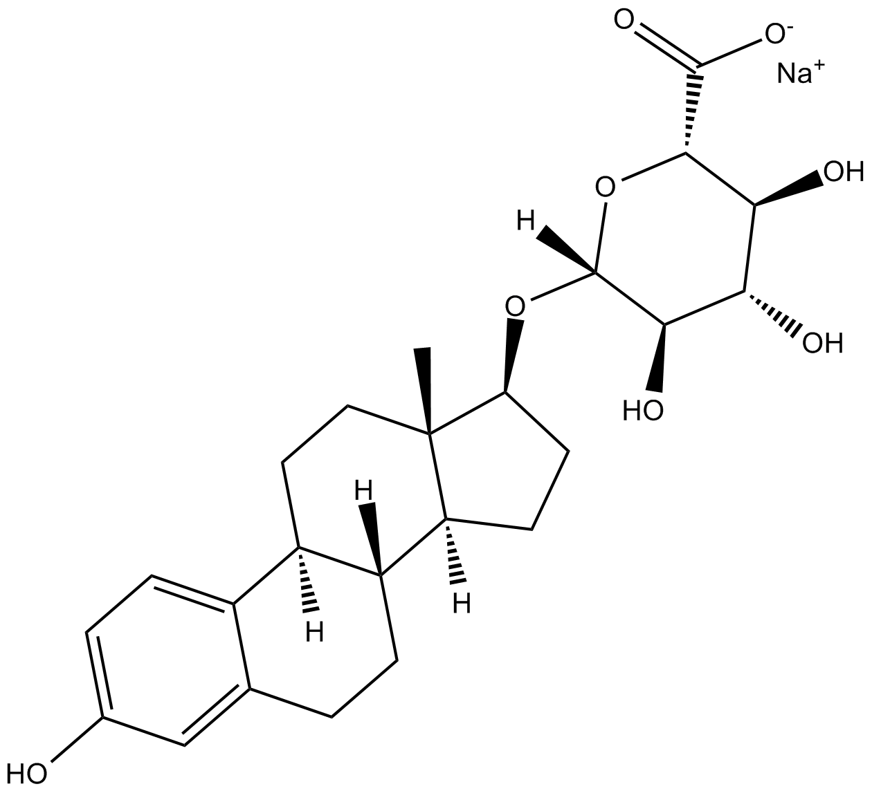 Estradiol 17-(β-D-Glucuronide) (sodium salt) 化学構造