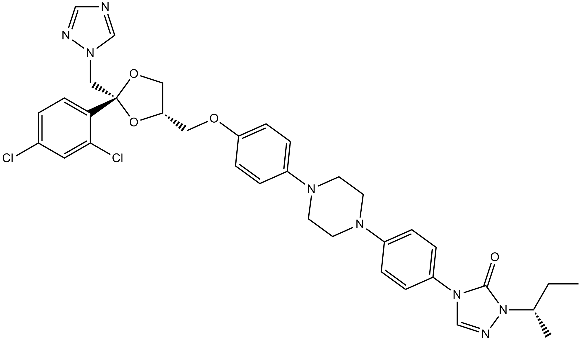 Itraconazole التركيب الكيميائي