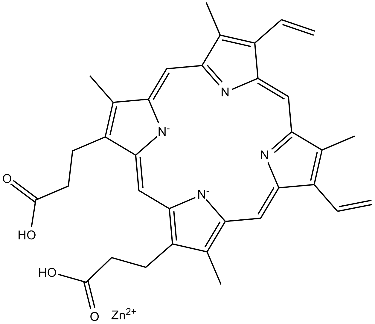 Zinc protoporphyrin IX Chemical Structure