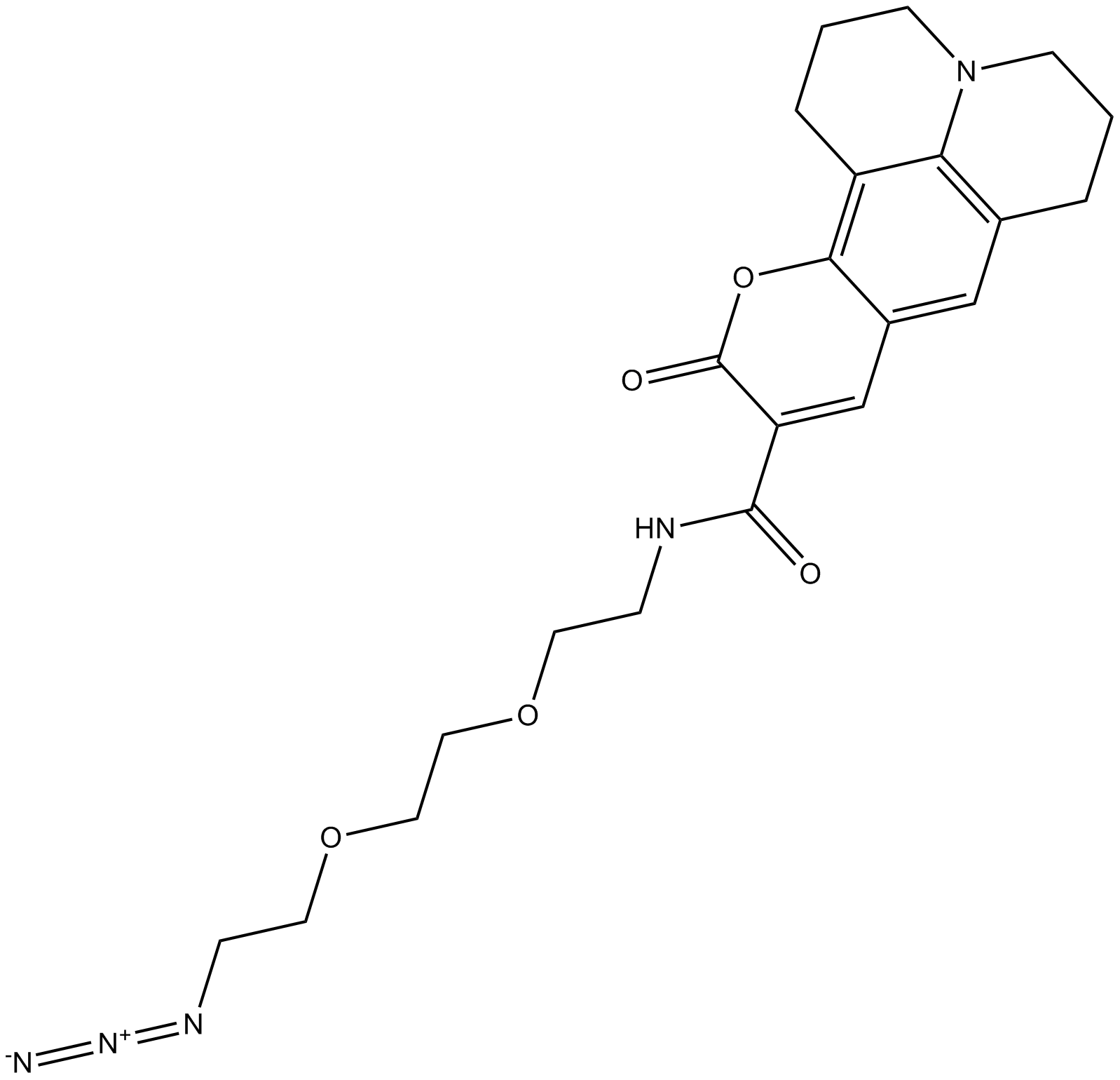 Coumarin 343 azide 化学構造