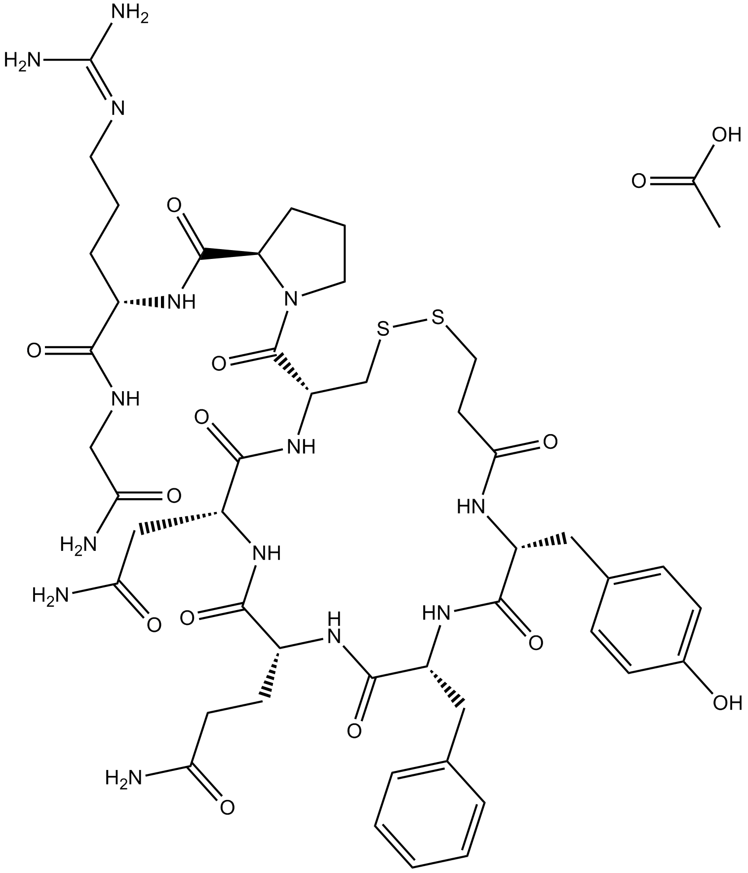 Desmopressin Acetate  Chemical Structure