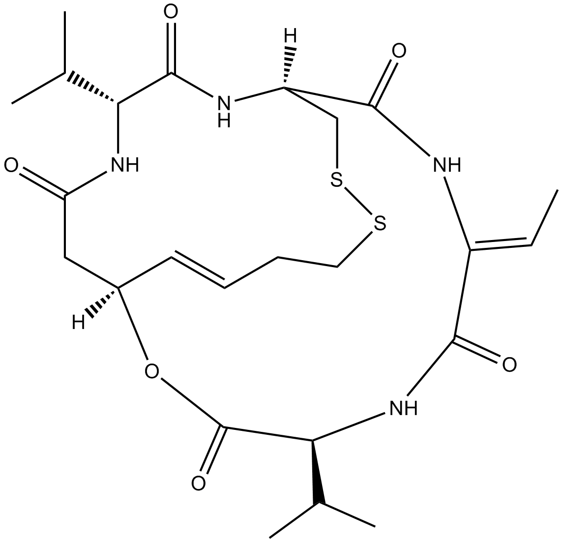 Romidepsin (FK228, depsipeptide) 化学構造