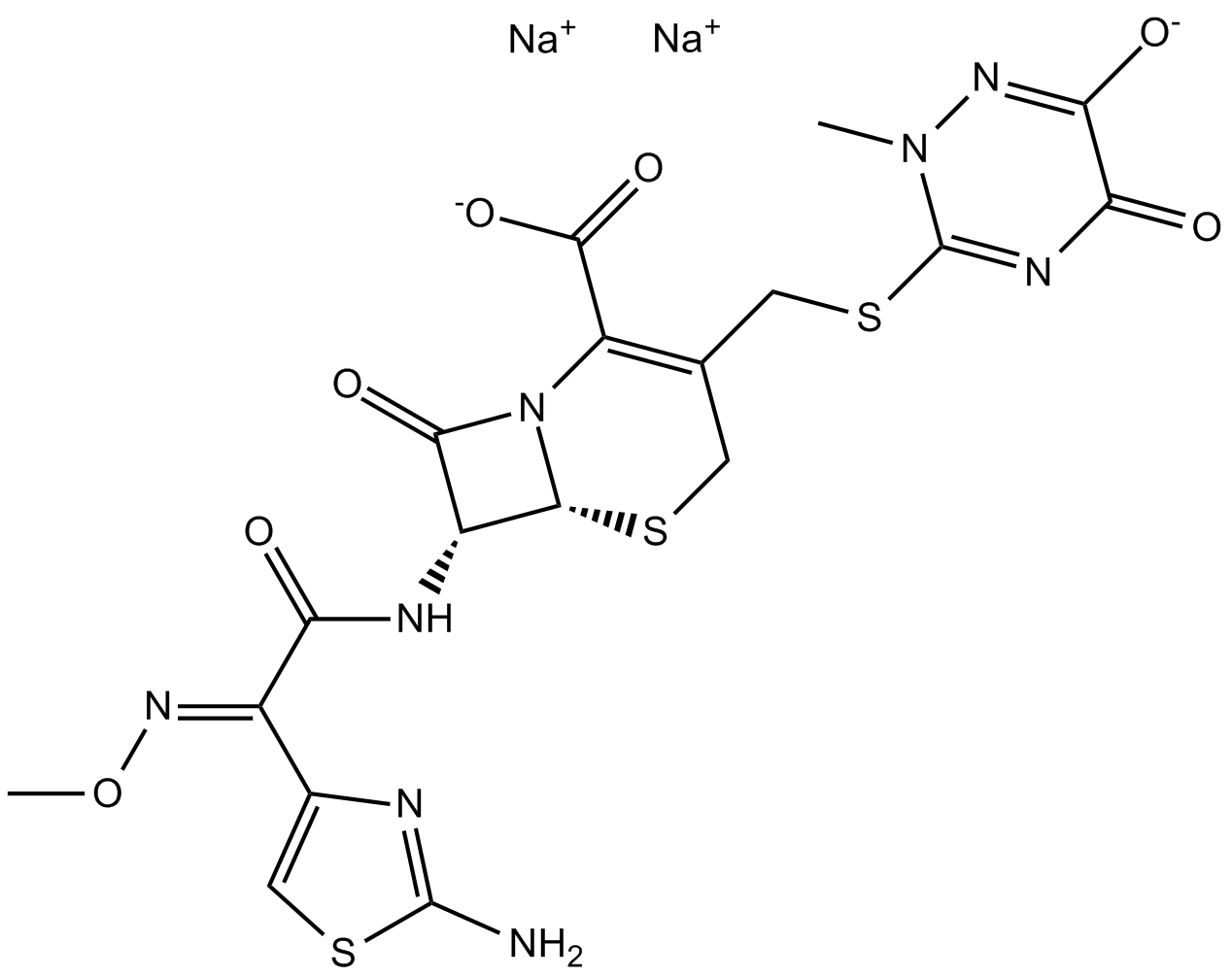 Ceftriaxone Sodium Trihydrate 化学構造