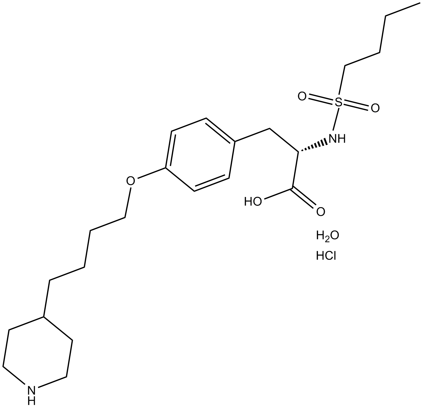 Tirofiban hydrochloride monohydrate  Chemical Structure
