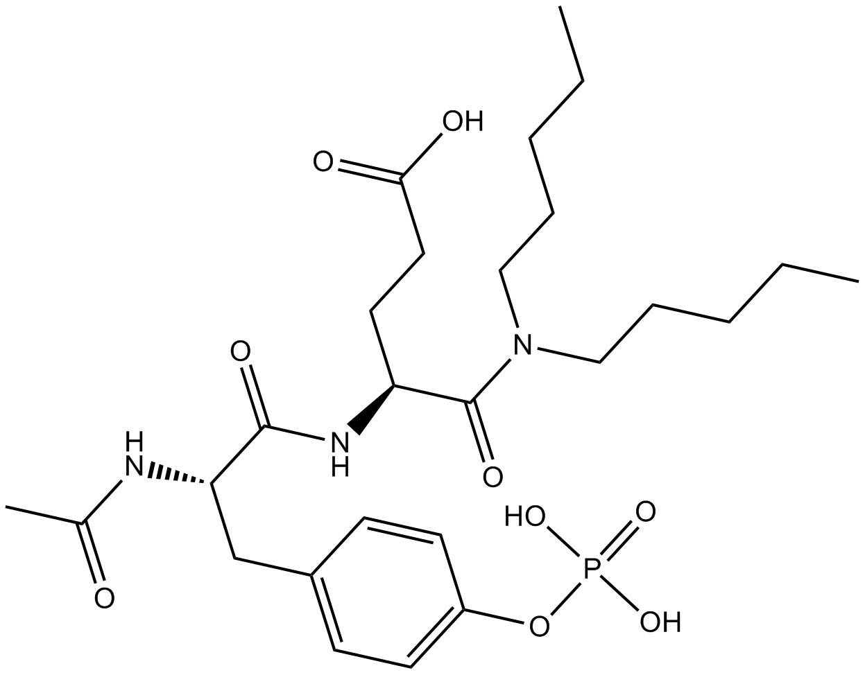 N-Acetyl-O-phosphono-Tyr-Glu Dipentylamide 化学構造