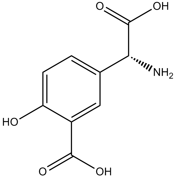 (S)-3-Carboxy-4-hydroxyphenylglycine 化学構造