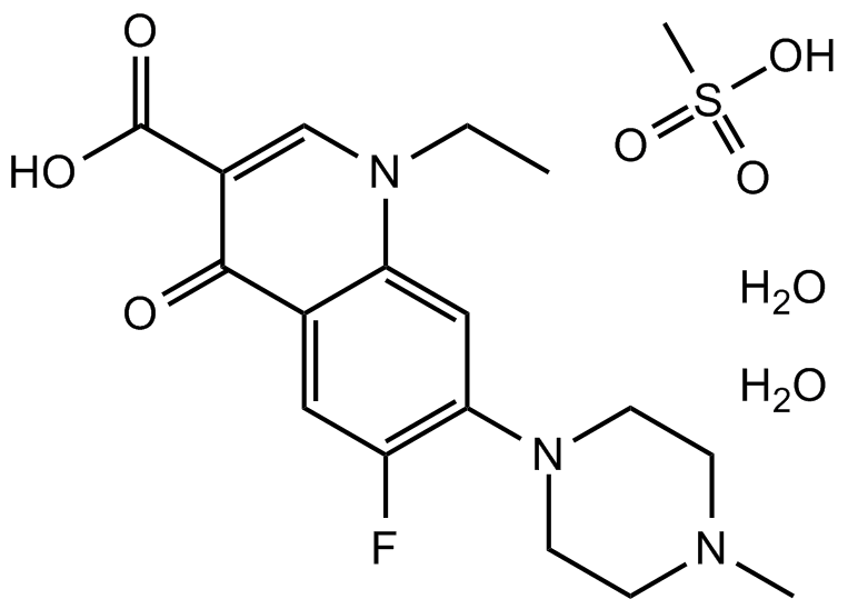 Pefloxacin Mesylate Dihydrate Chemische Struktur