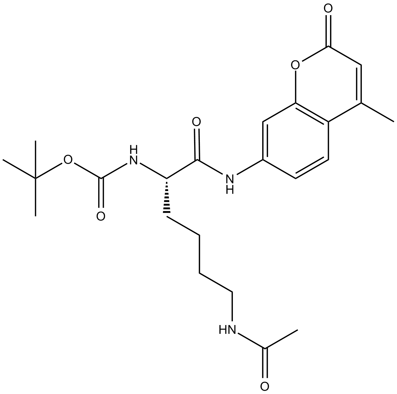 Boc-Lys(Ac)-AMC Chemische Struktur