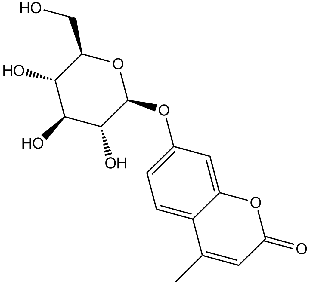 4-Methylumbelliferyl-β-D-Glucopyranoside 化学構造