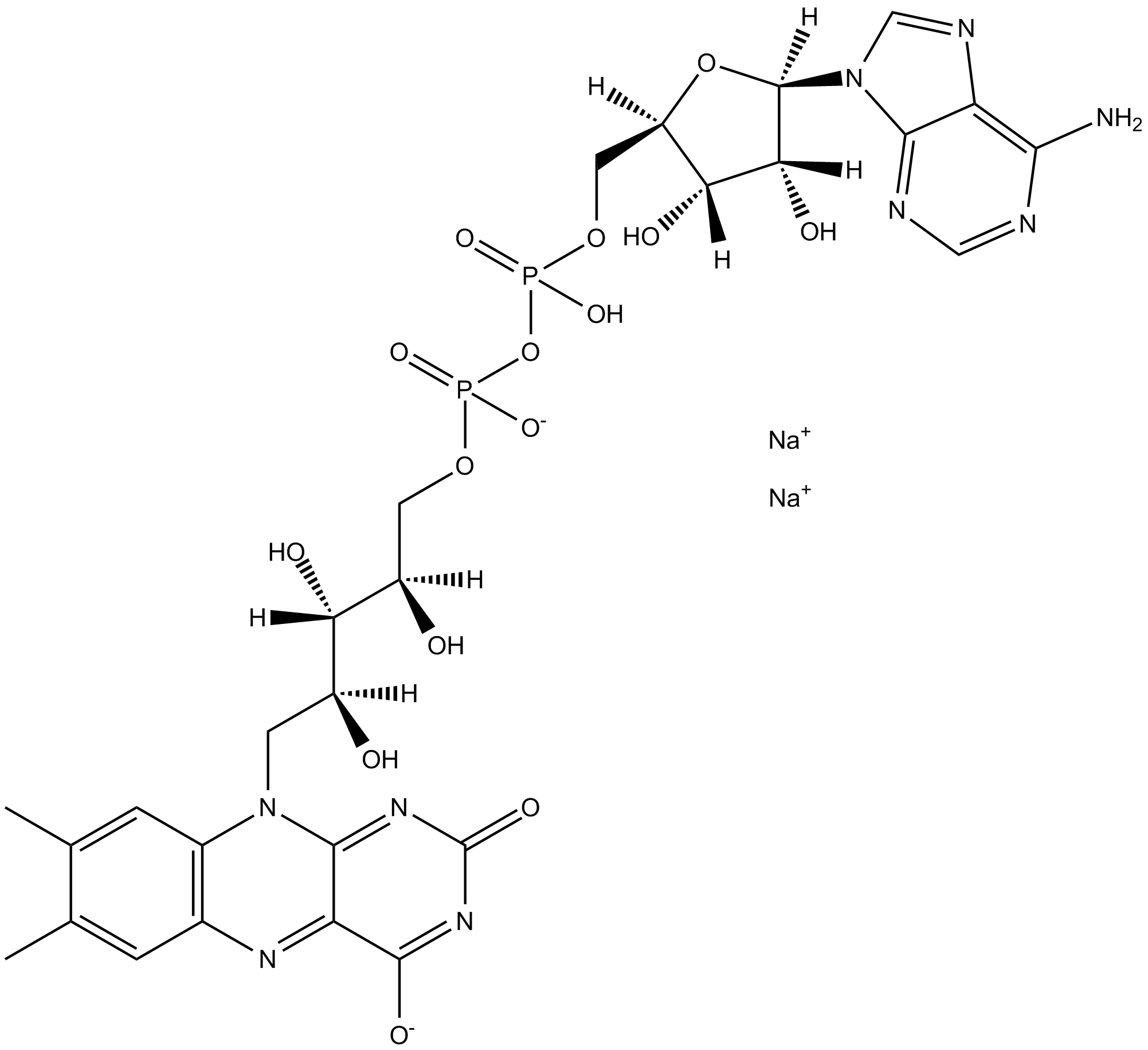 Flavin adenine dinucleotide disodium 化学構造