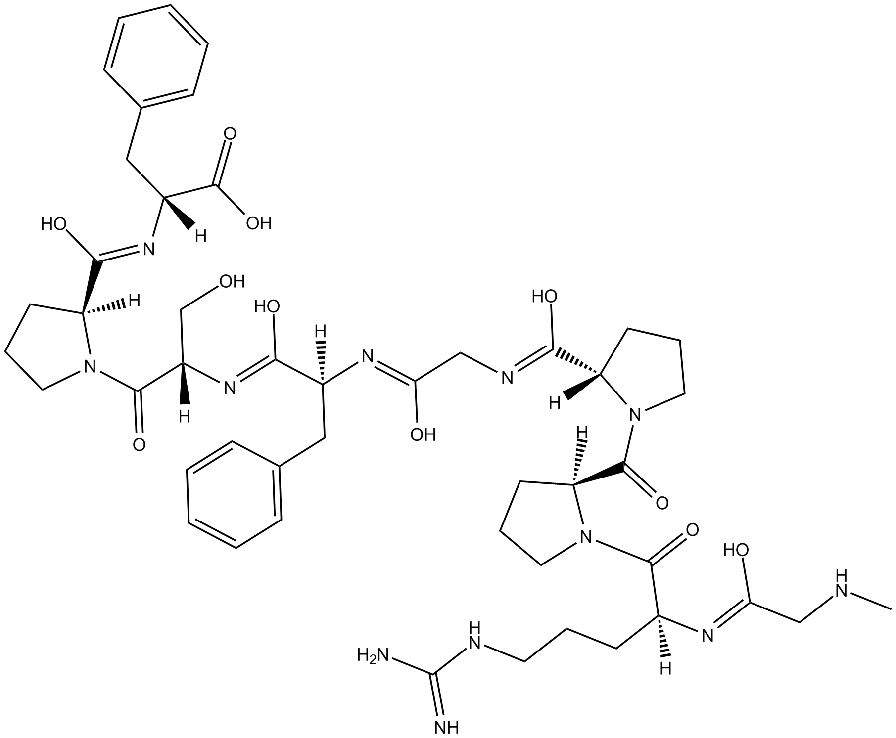 Sar-[D-Phe8]-des-Arg9-Bradykinin  Chemical Structure