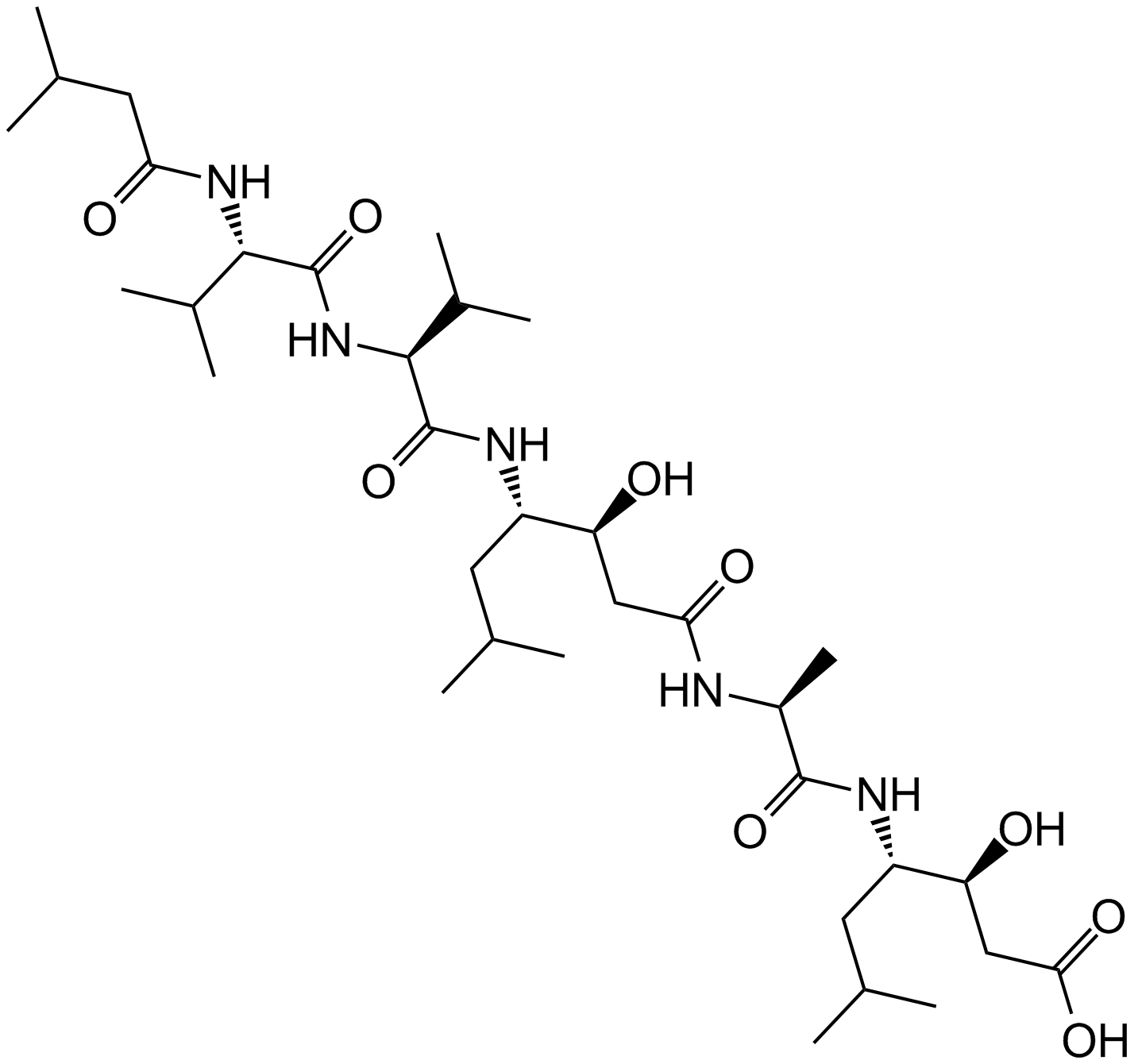 Pepstatin A  Chemical Structure