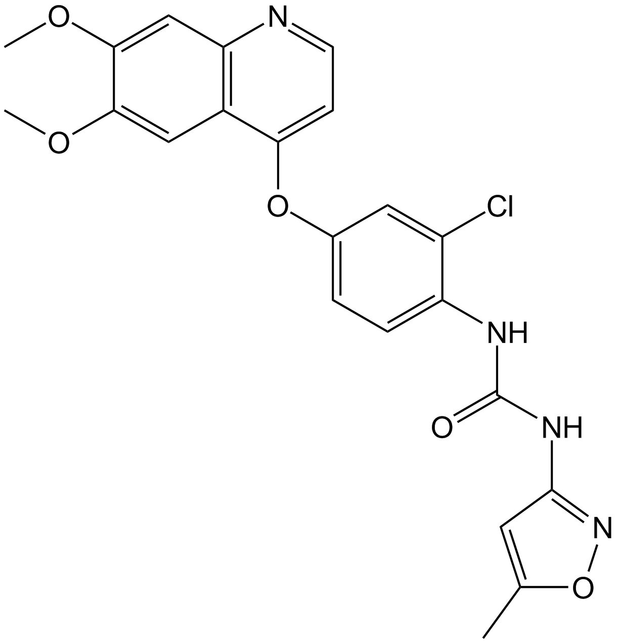 Tivozanib (AV-951) Estructura química.