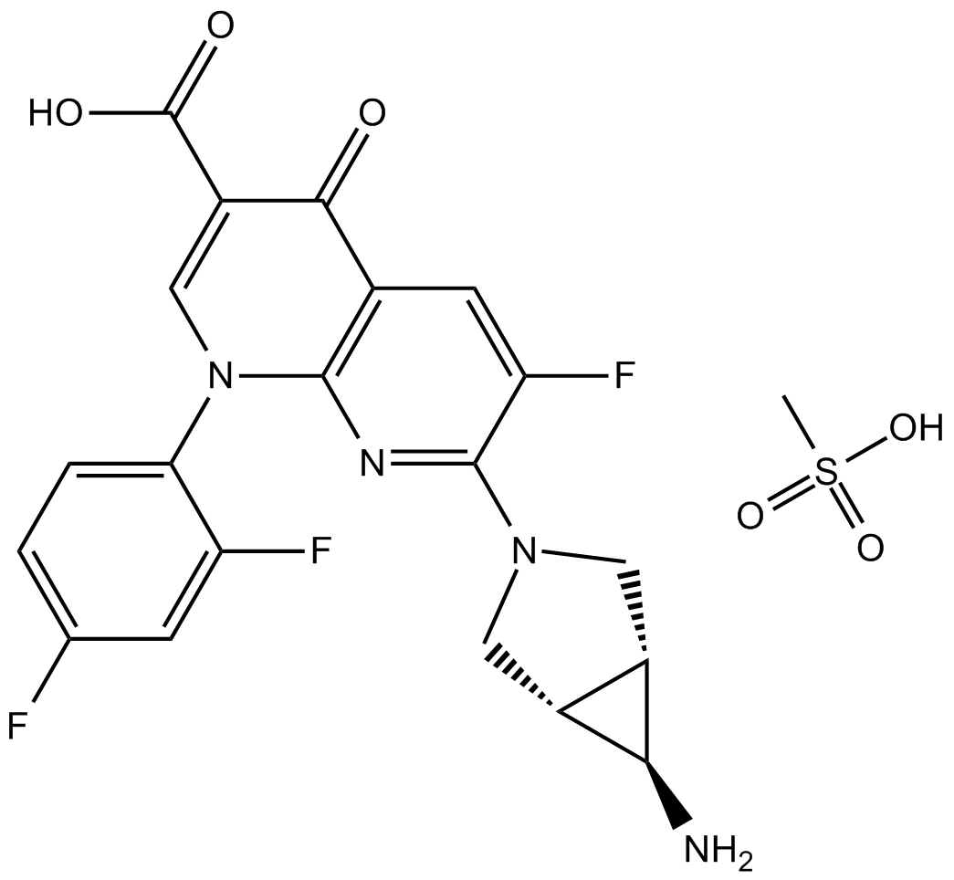 Trovafloxacin mesylate 化学構造